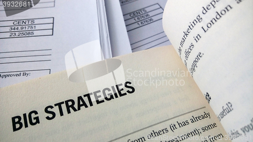 Image of Big strategies word on the book