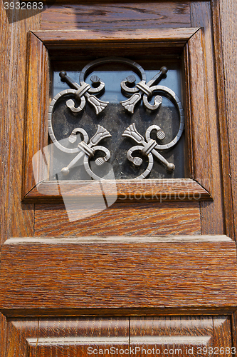 Image of abstract  house  door    in italy  lombardy   column window