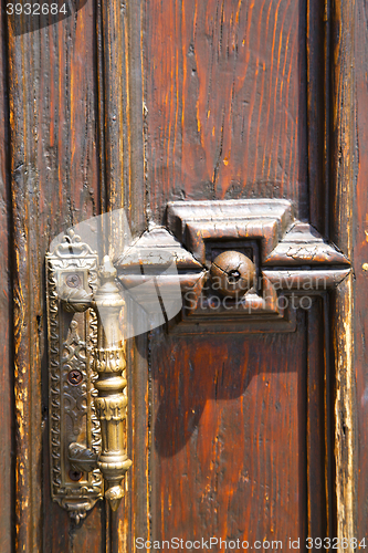 Image of abstract  house  door    in italy  lombardy   column 