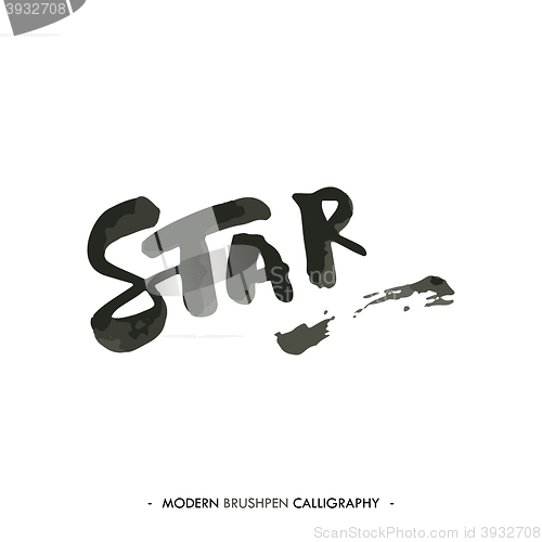 Image of Star word painted with brush in modern calligraphy style