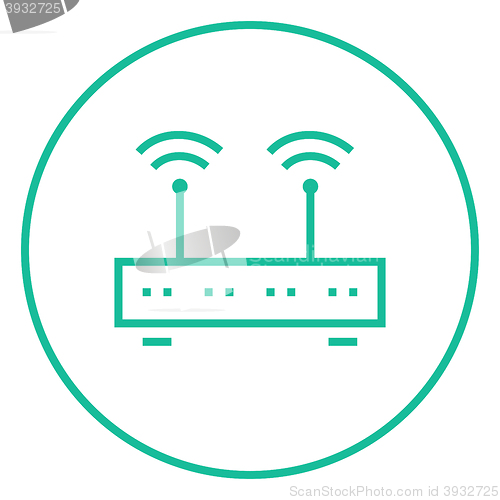 Image of Wireless router line icon.