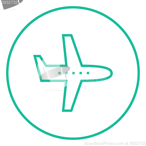 Image of Flying airplane line icon.