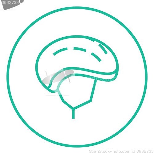 Image of Bicycle helmet line icon.