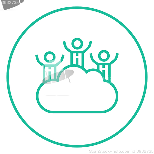 Image of Cloud computing line icon.