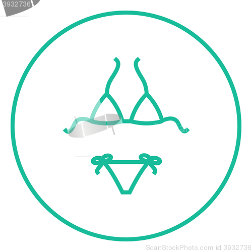 Image of Swimsuit for women line icon.