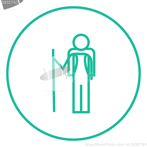 Image of Tourist backpacker line icon.