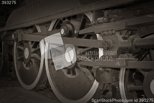 Image of steam train wheels