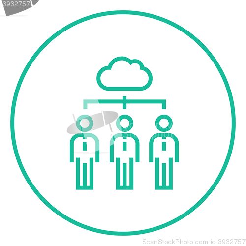Image of Cloud computing line icon.