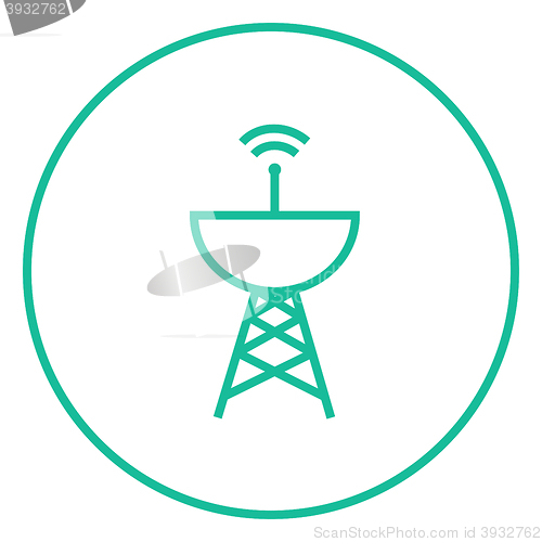 Image of Radar satellite dish line icon.