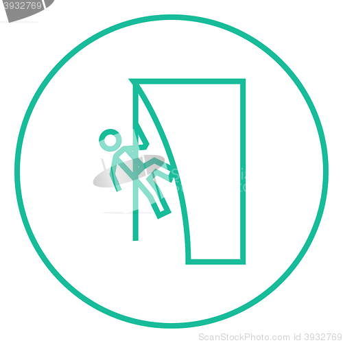 Image of Rock climber line icon.