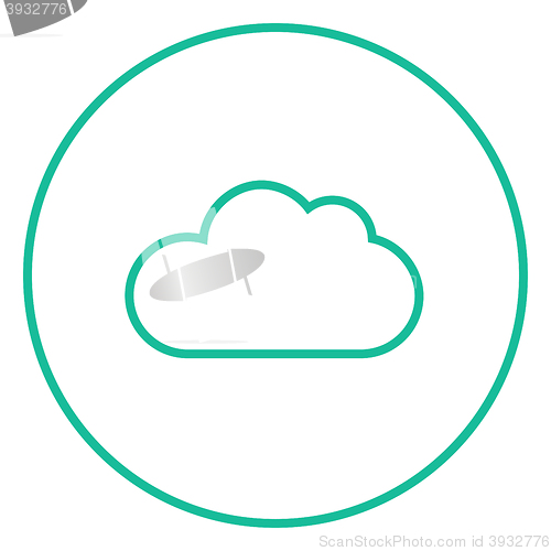 Image of Cloud computing line icon.