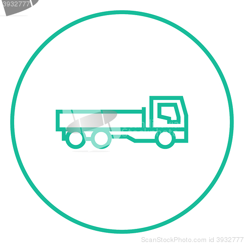 Image of Dump truck line icon.