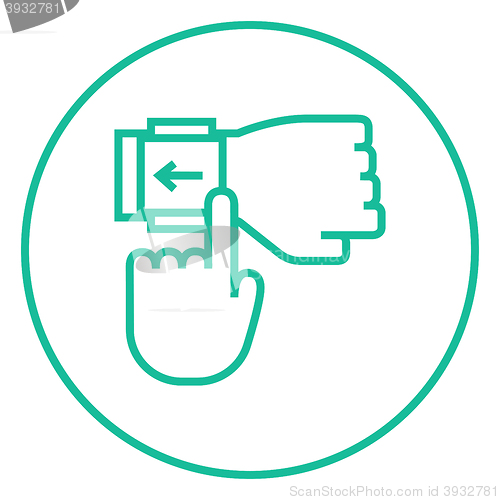 Image of Smartwatch line icon.