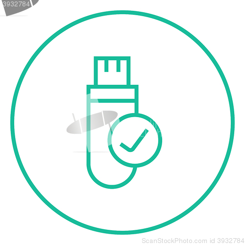 Image of USB flash drive line icon.