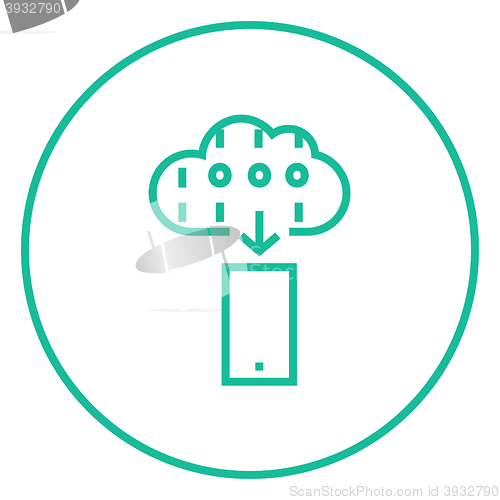 Image of Cloud computing line icon.