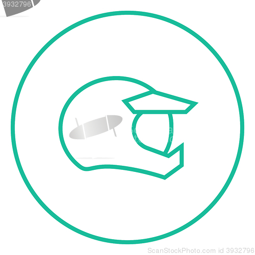 Image of Motorcycle helmet line icon.