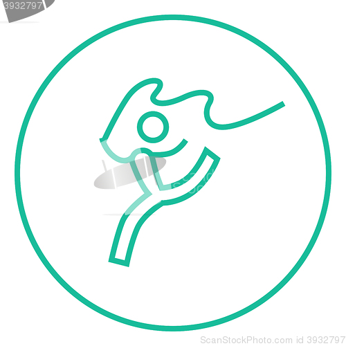 Image of Gymnast with tape line icon.