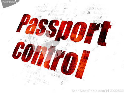 Image of Travel concept: Passport Control on Digital background