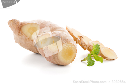 Image of Ginger root on white