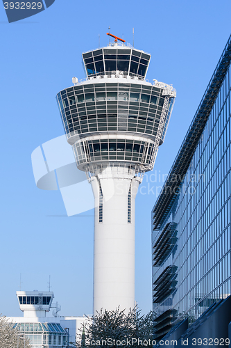 Image of Air traffic control tower in Munich international passenger hub 