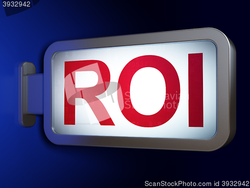 Image of Business concept: ROI on billboard background