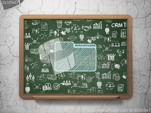 Image of Business concept: Folder on School board background