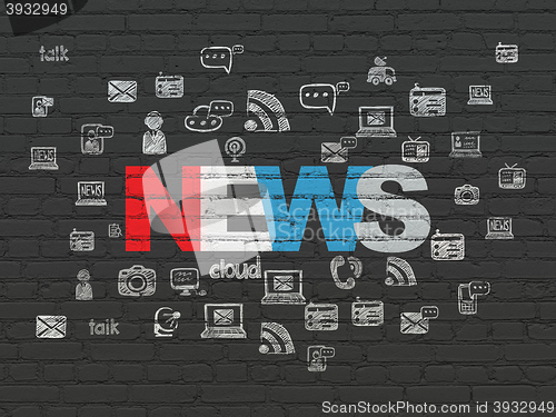 Image of News concept: News on wall background