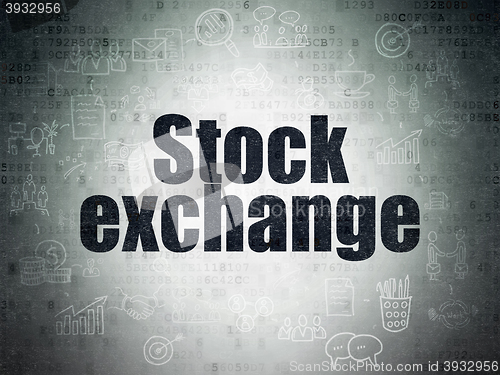 Image of Finance concept: Stock Exchange on Digital Data Paper background