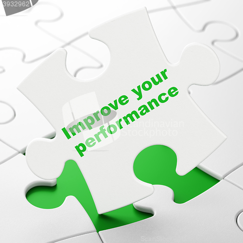 Image of Learning concept: Improve Your Performance on puzzle background
