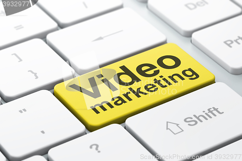 Image of Finance concept: Video Marketing on computer keyboard background