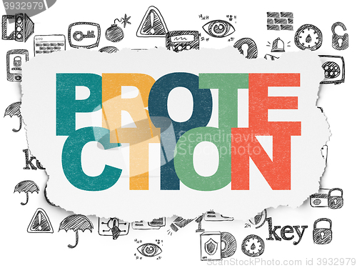Image of Privacy concept: Protection on Torn Paper background