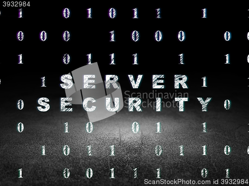 Image of Privacy concept: Server Security in grunge dark room