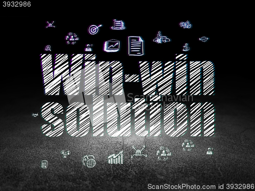 Image of Finance concept: Win-win Solution in grunge dark room