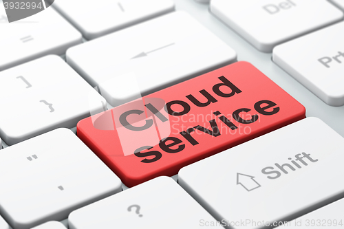 Image of Cloud technology concept: Cloud Service on computer keyboard background