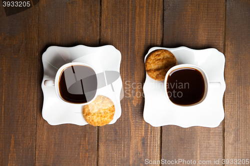 Image of Morning coffee with cookies for two