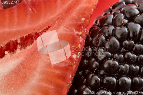 Image of Strawberry and Blackberry Close