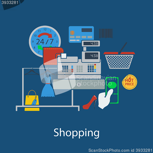 Image of Shopping flat design