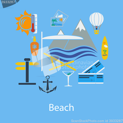 Image of Beach vacation flat design