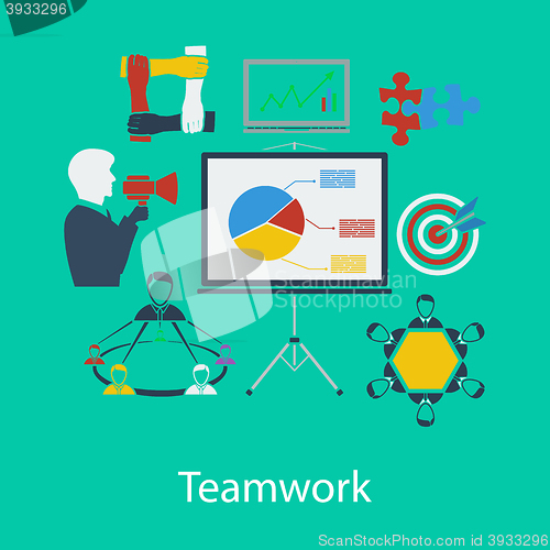 Image of Business teamwork flat design