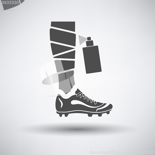 Image of Soccer bandaged leg with aerosol anesthetic icon