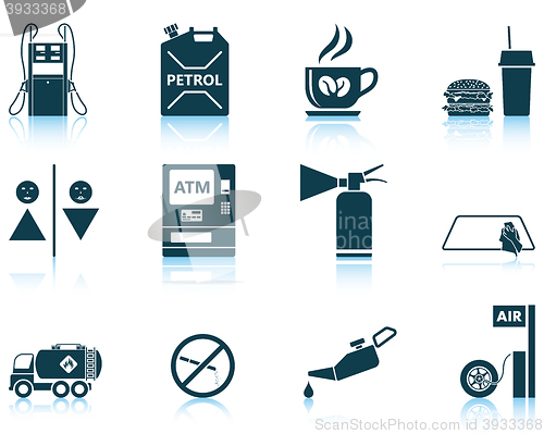 Image of Set of Petrol station icons