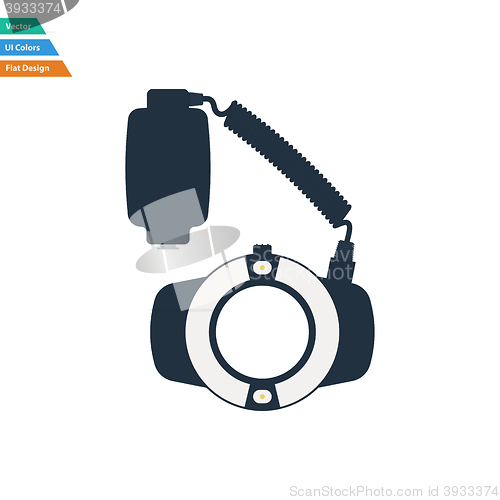 Image of Flat design icon of portable circle macro flash
