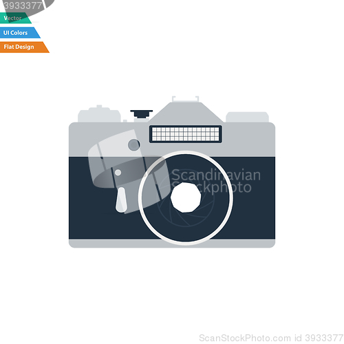 Image of Flat design icon of retro photo camera