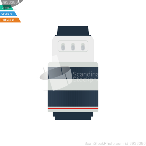 Image of Flat design icon of photo camera zoom lens in ui colors