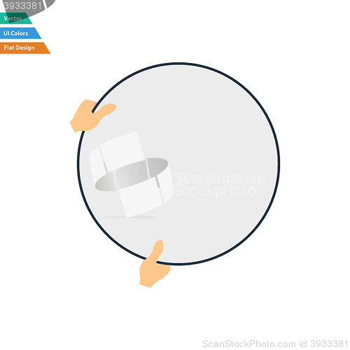 Image of Flat design icon of hand holding photography reflector