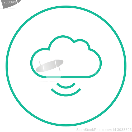 Image of Cloud computing line icon.