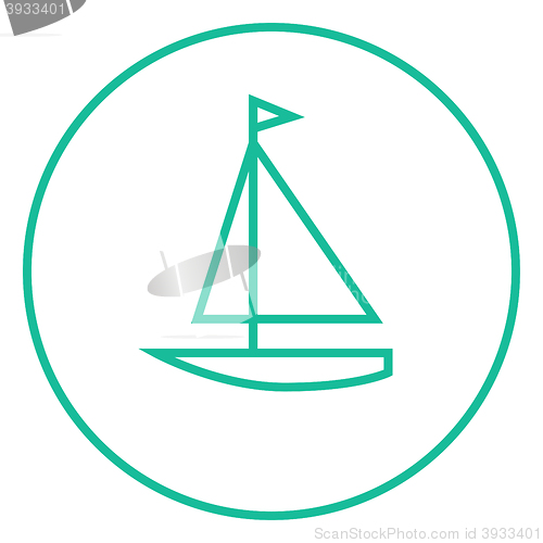 Image of Sailboat line icon.