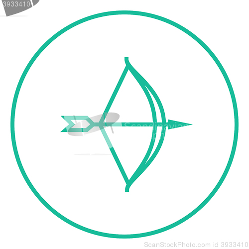 Image of Bow and arrow line icon.