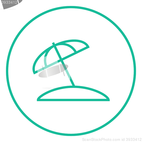 Image of Beach umbrella line icon.