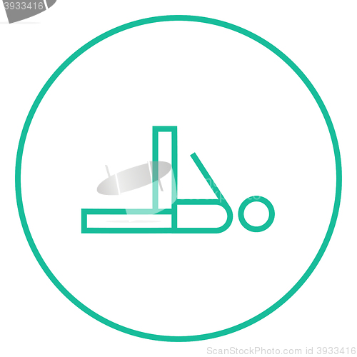 Image of Man making exercises line icon.